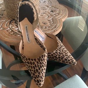Manola leopard print kitten heels
